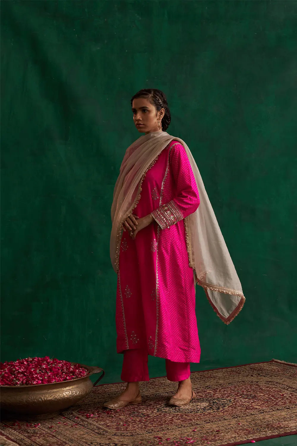 Blush Pink Silk Kurta and Dhoti Set main image 1