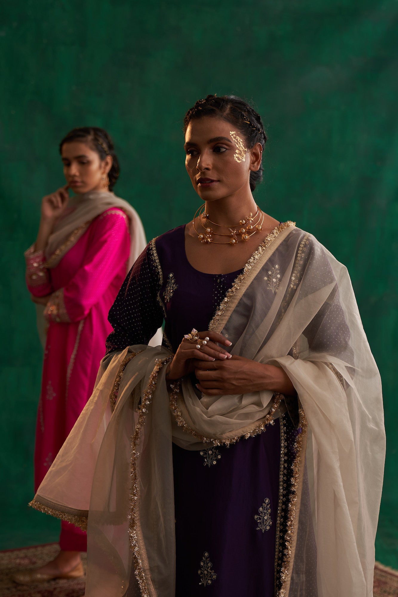Deep Purple Silk Kurta Set