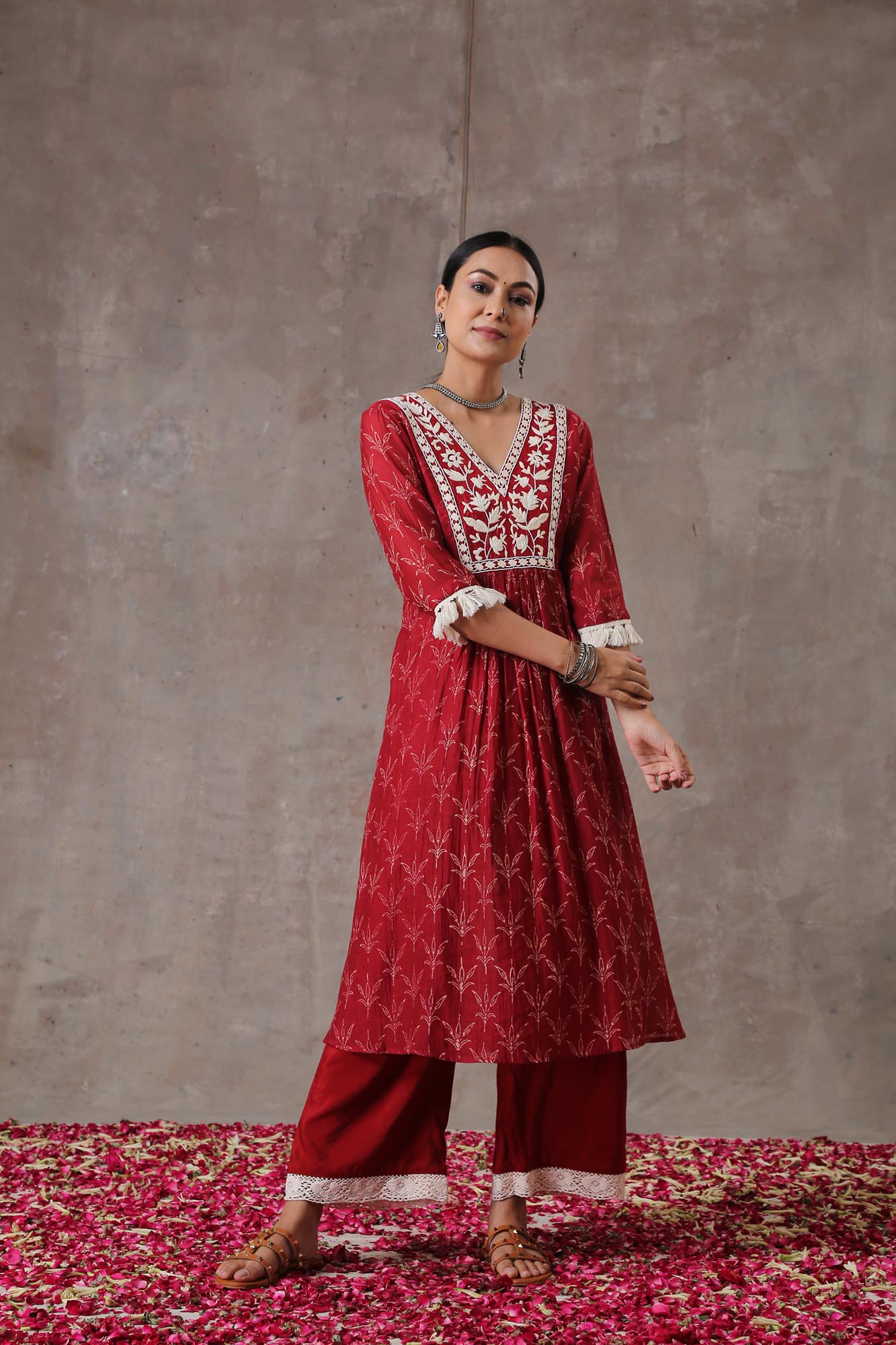Handblock Printed Anchor Kurta Set