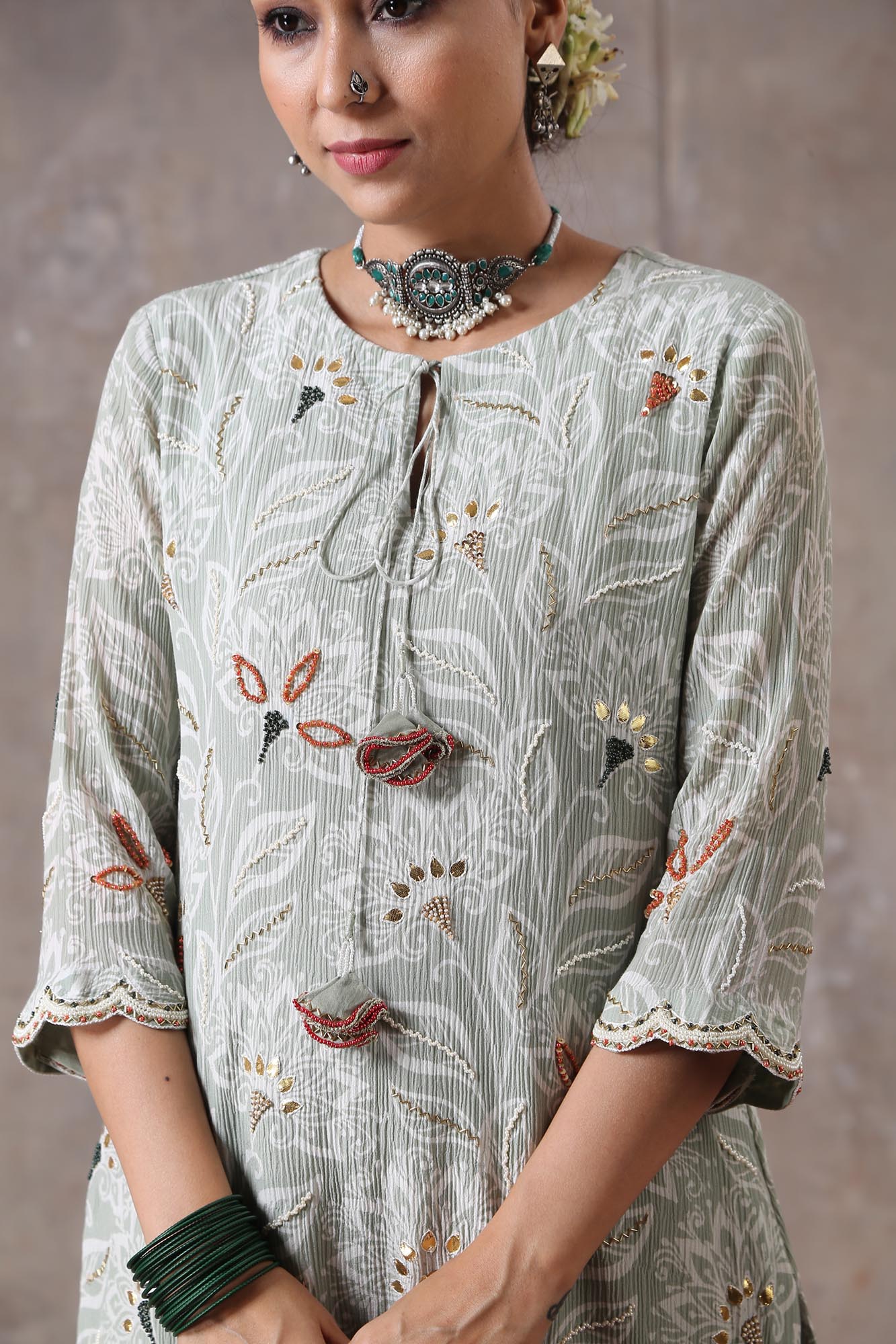 Handblock Printed Garara Set