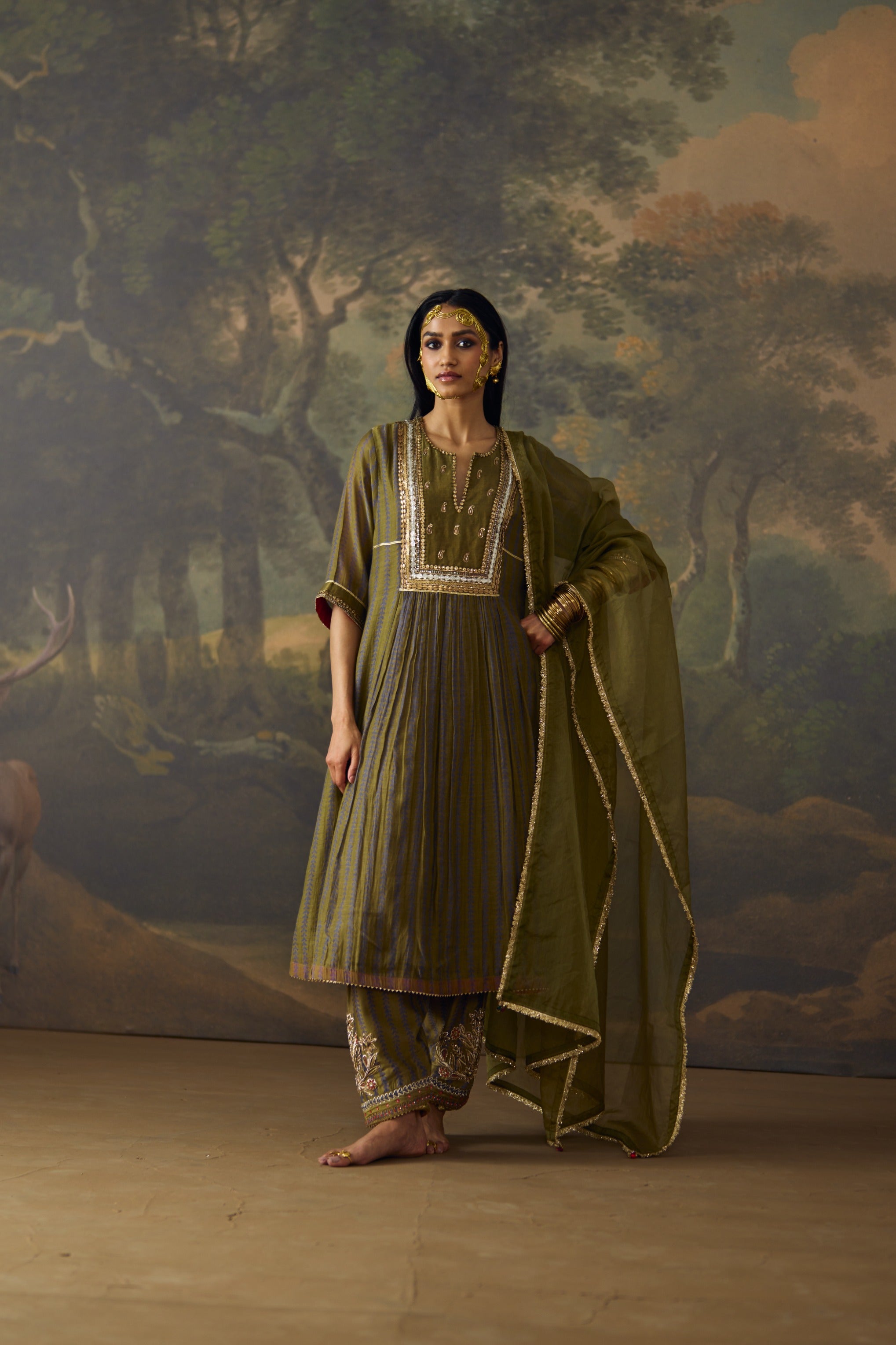 Green Pakistani Salwar Set