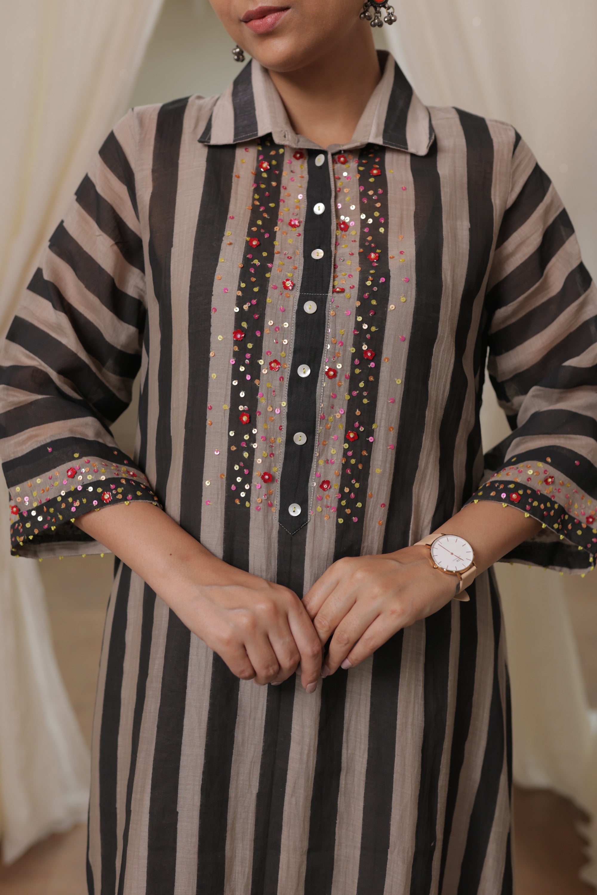 Black Stripe Collar Set