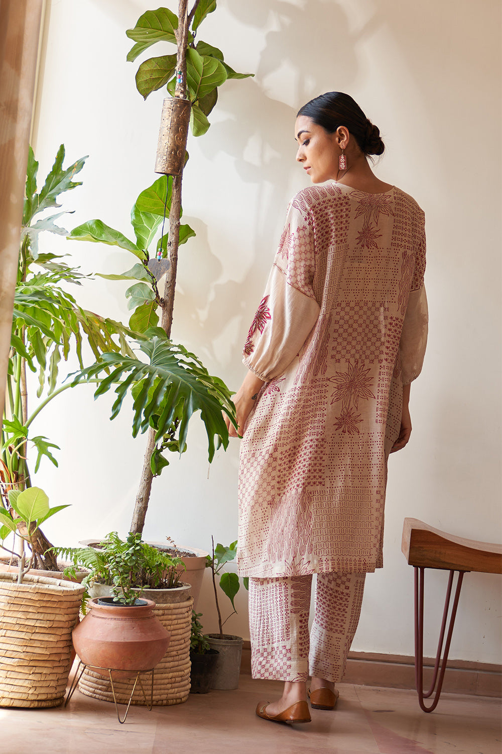 Jute Mix Print Kimono