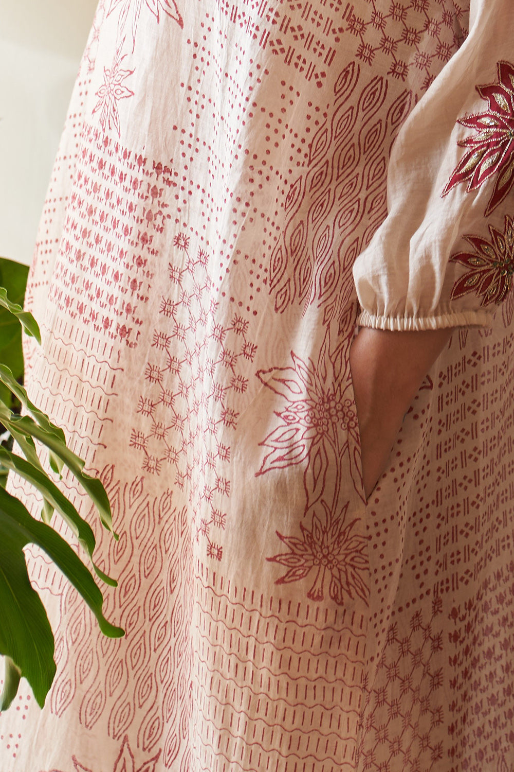 Jute Mix Print Kimono