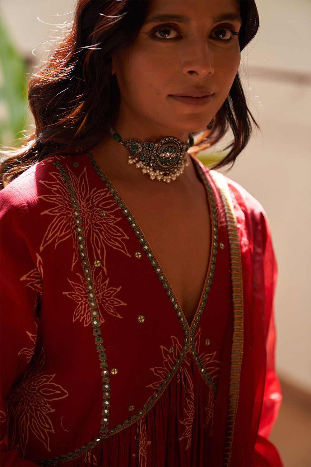 Red Nizami Crinkle