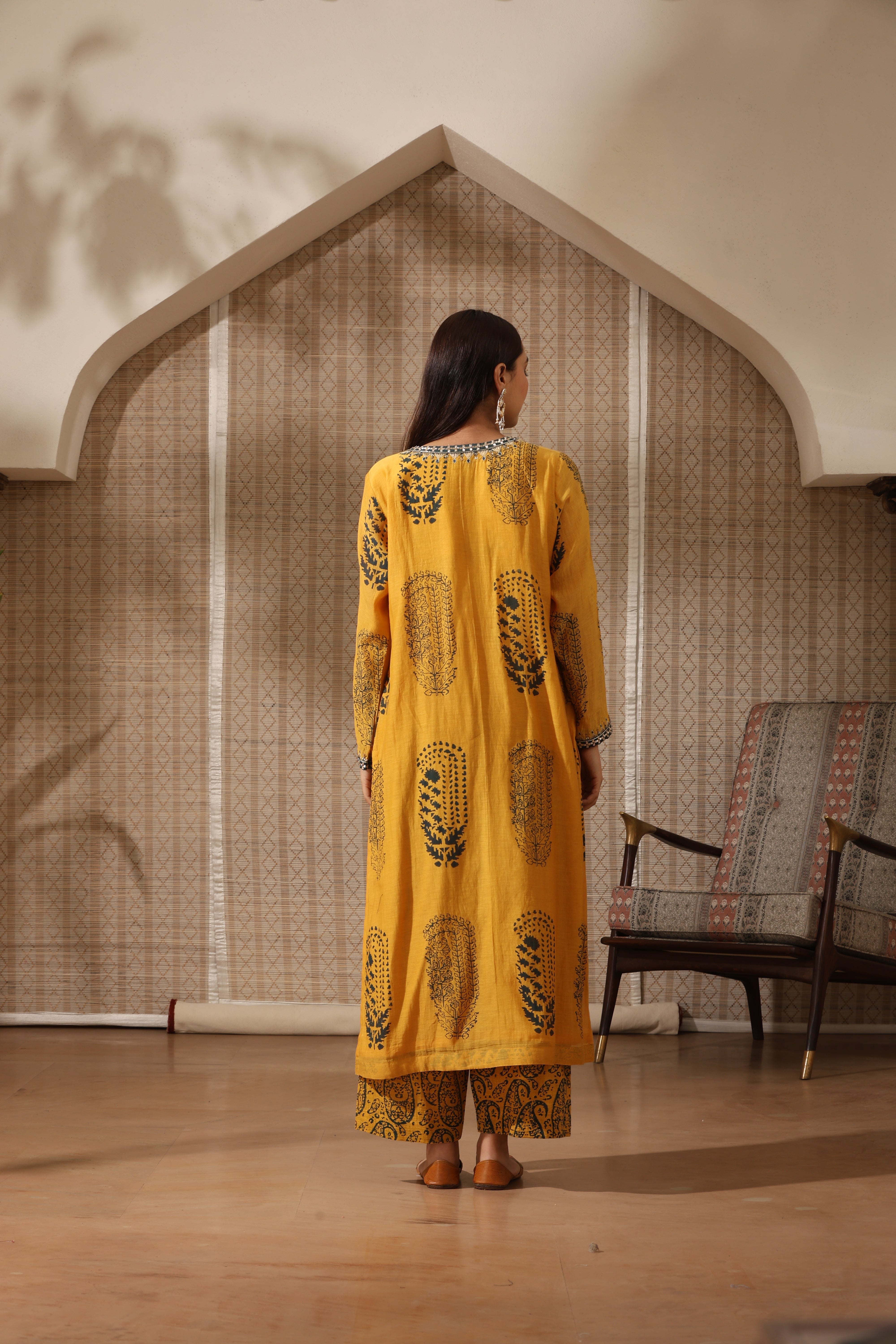 Mustard Carpet Chanderi Suit