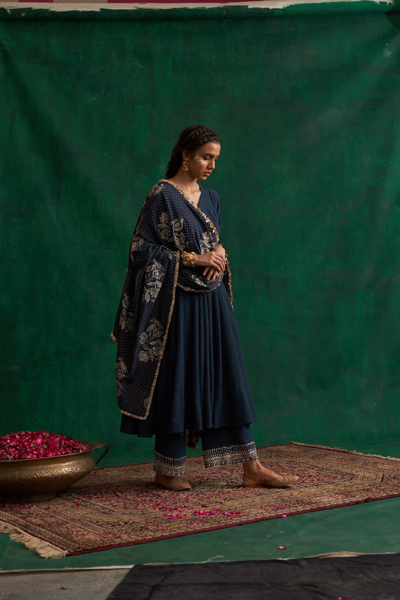 Pavitra Sagar In Vermillion Red Kalidar Set