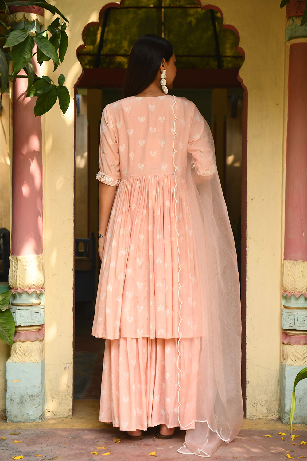 Light Pink Layered Hand Embroidered Dress