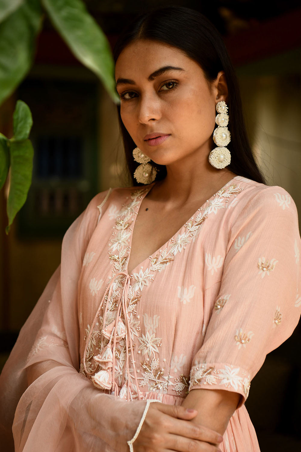 Light Pink Layered Hand Embroidered Dress
