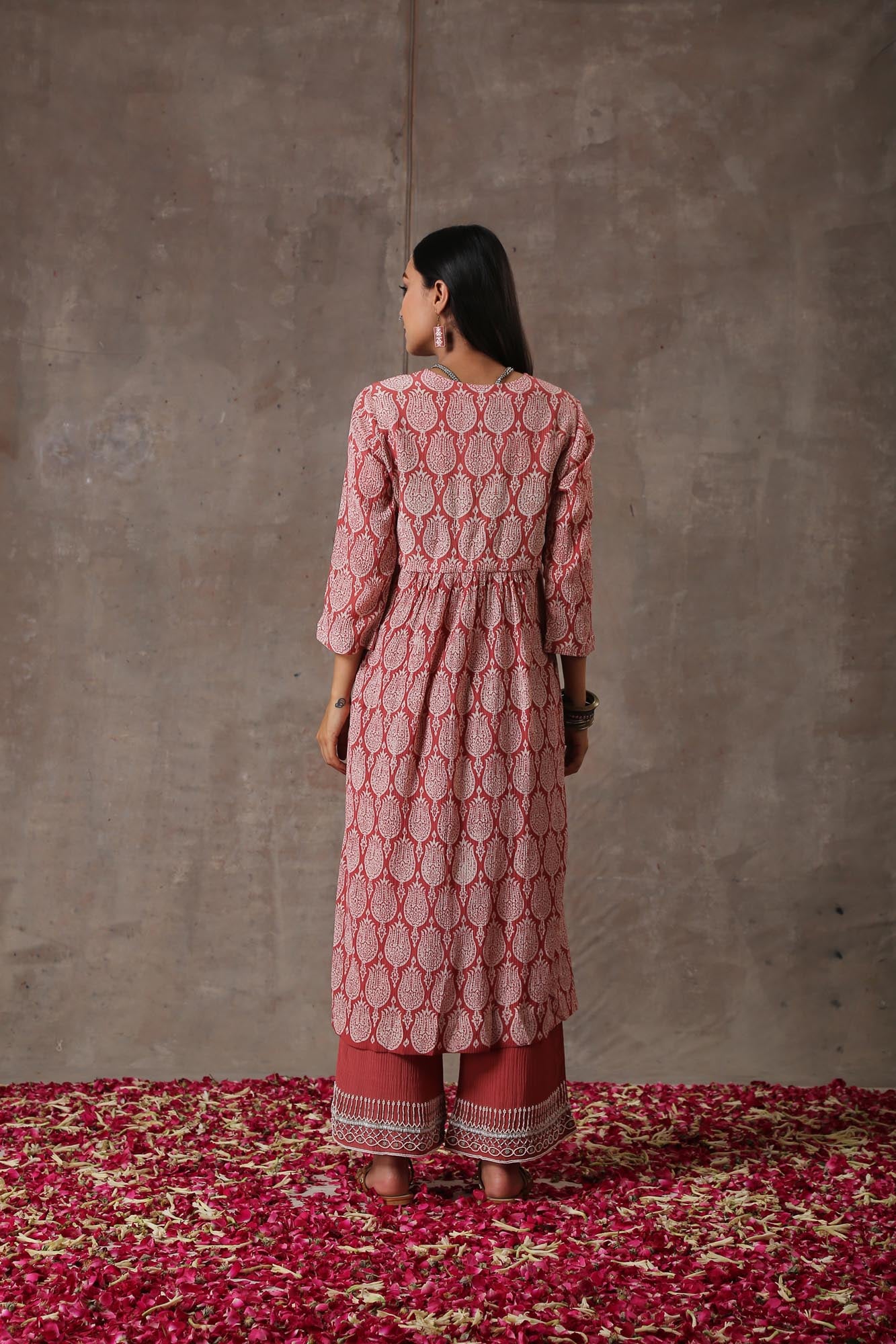Hand Embroidered A line Kurta Set