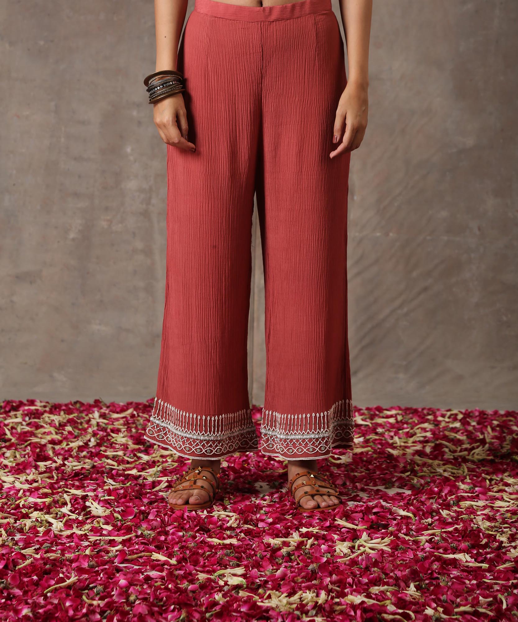 Hand Embroidered A line Kurta Set