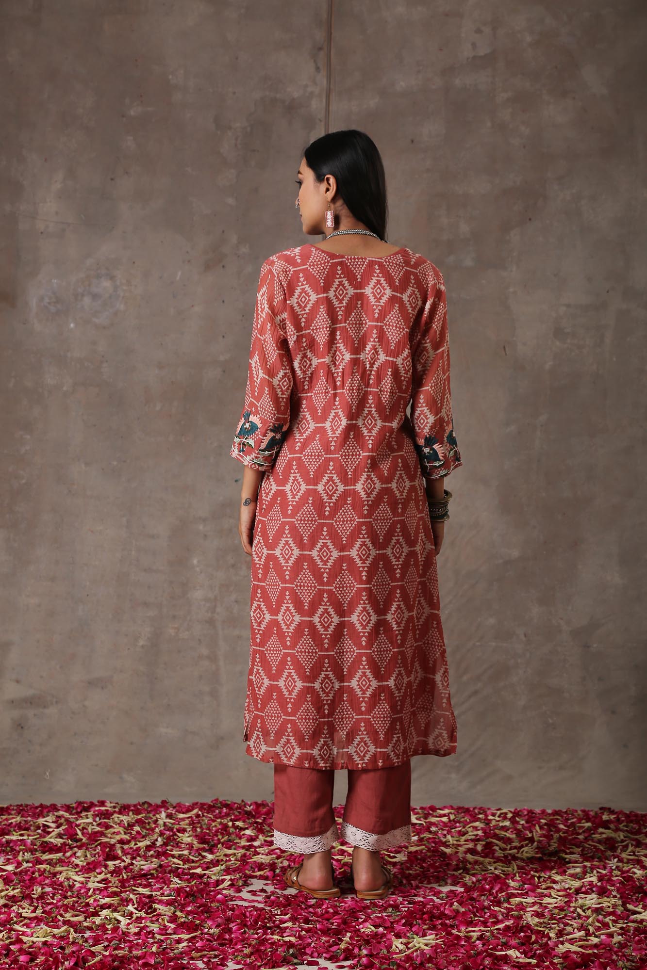 A Line Printed Kurta Set