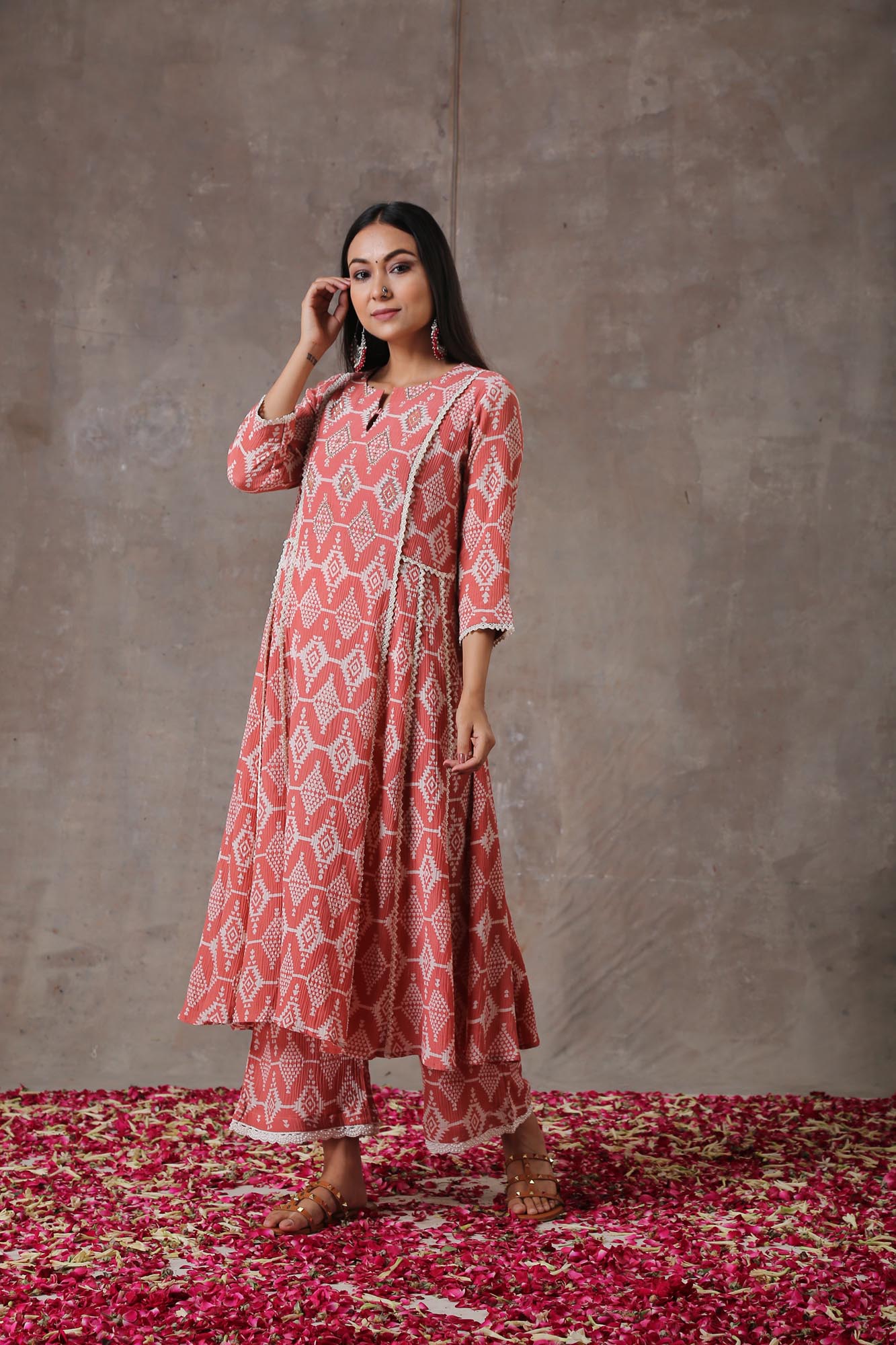 Crinkled Kurta Set