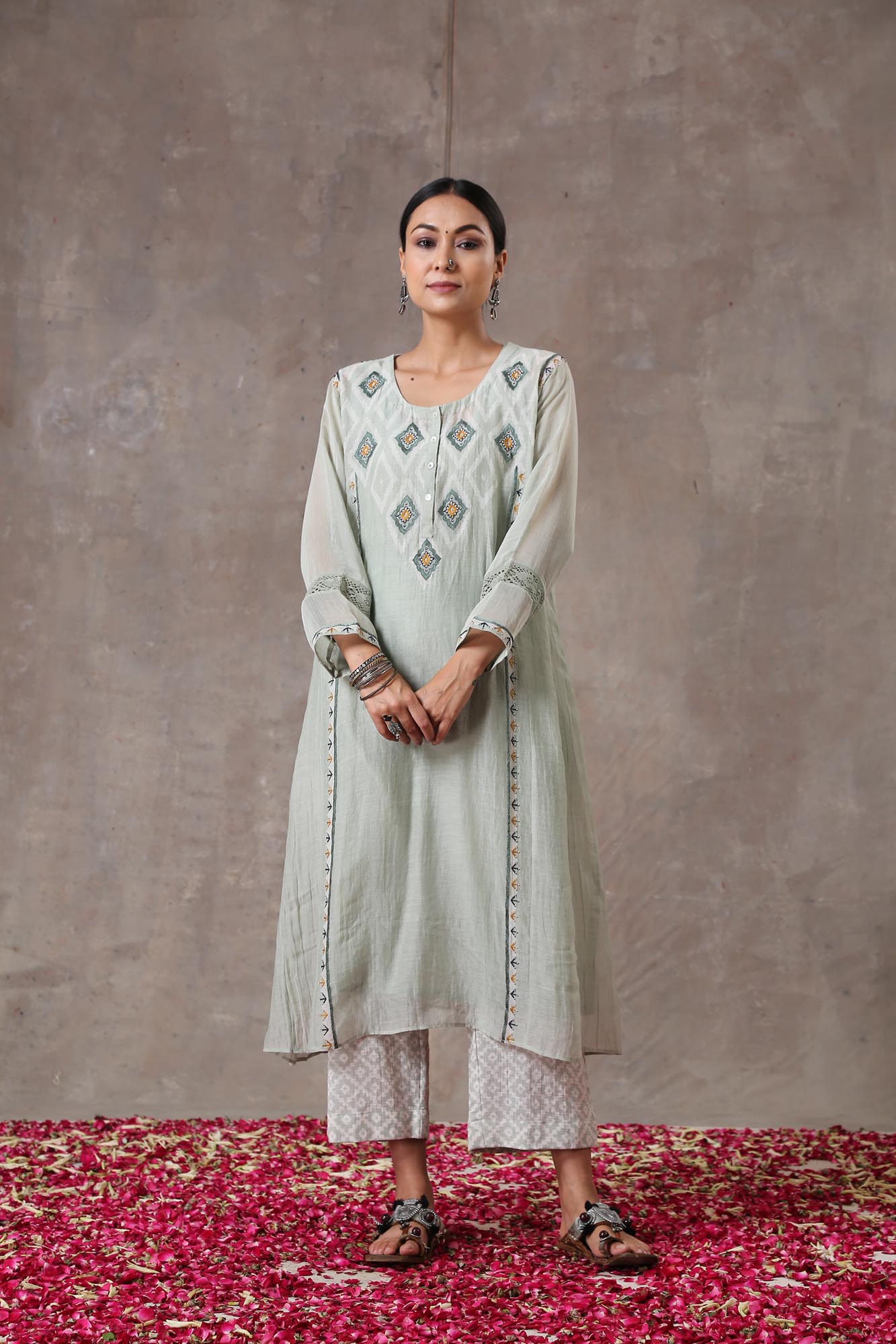 Printed Gusset Kurta Set
