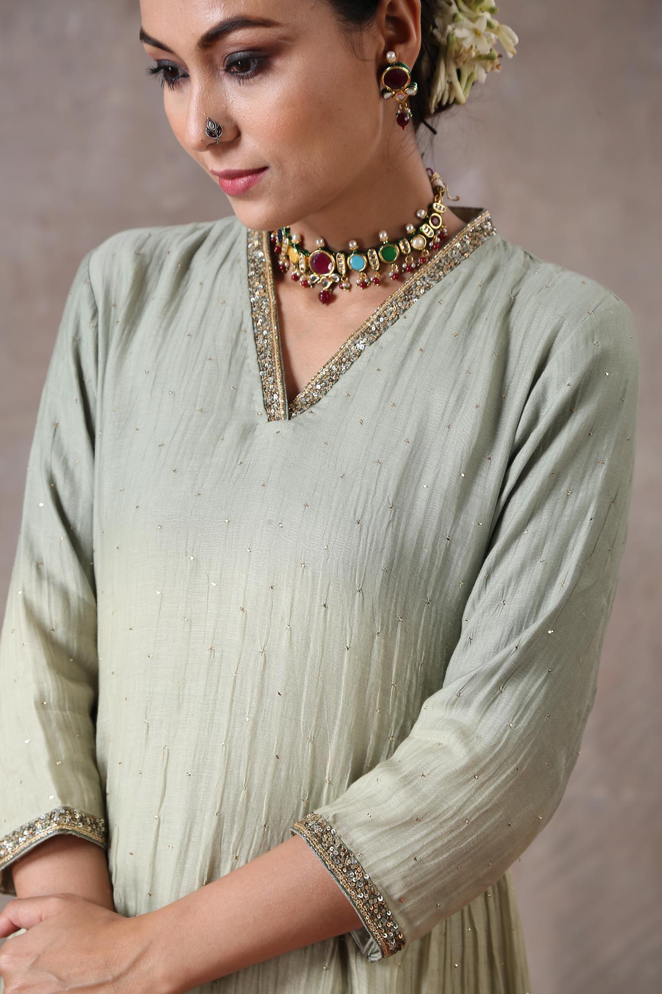 Ombre Mukaish Kurta Set