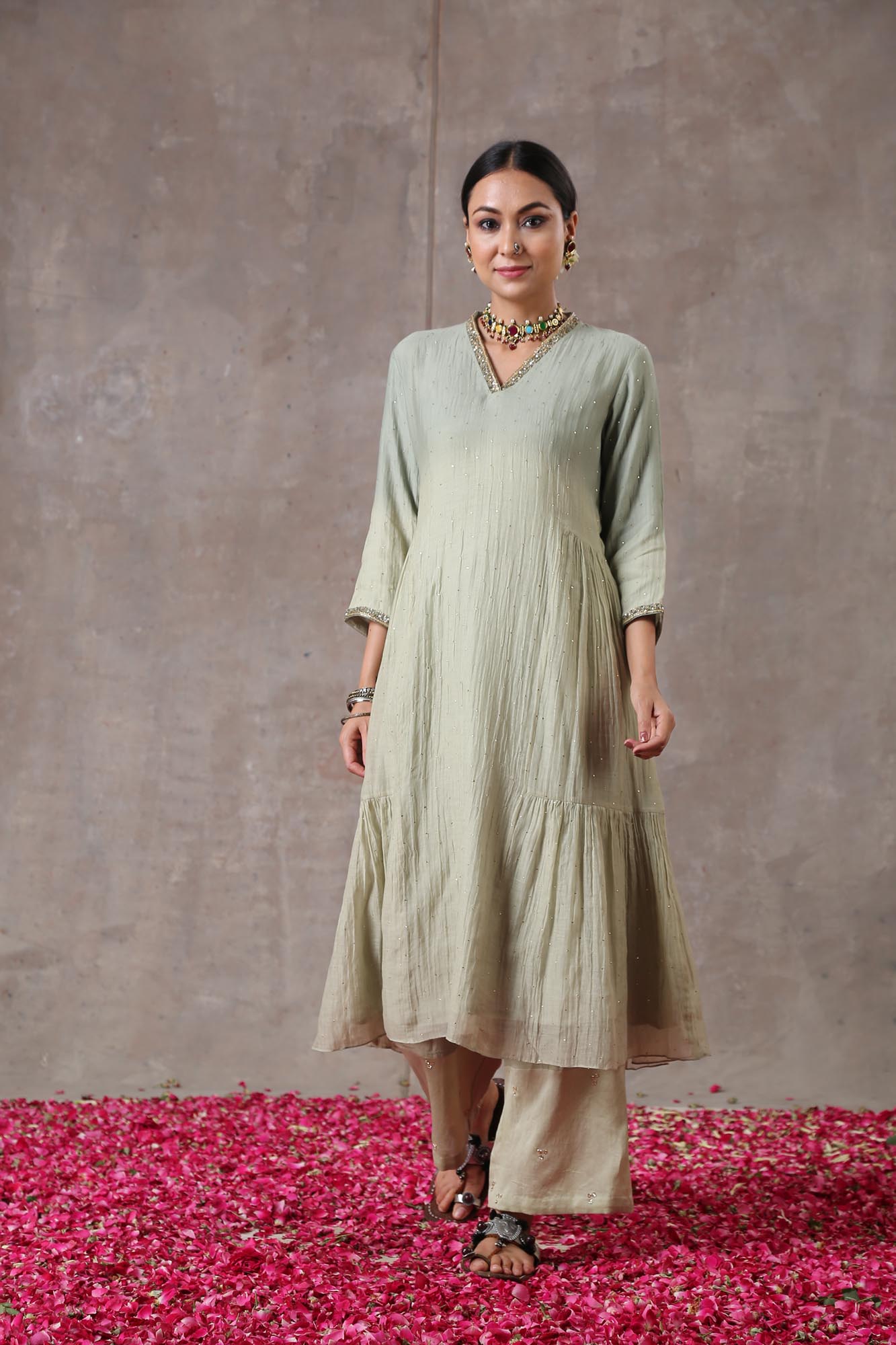 Ombre Mukaish Kurta Set