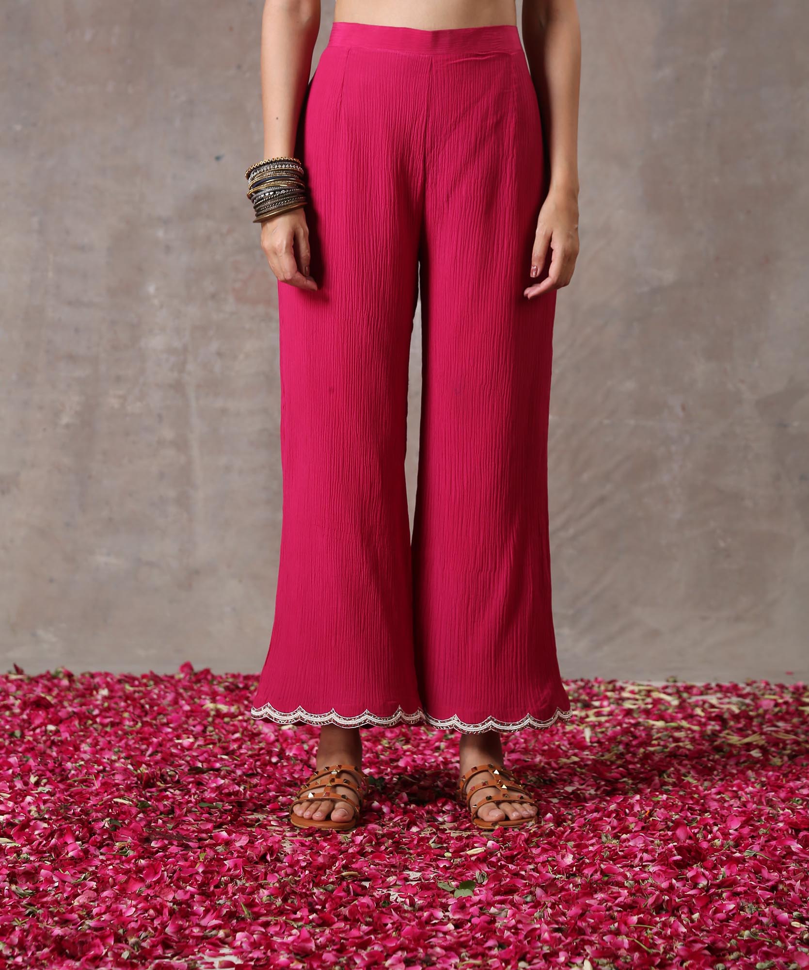 Rani Pink Crinkled kalidar Set