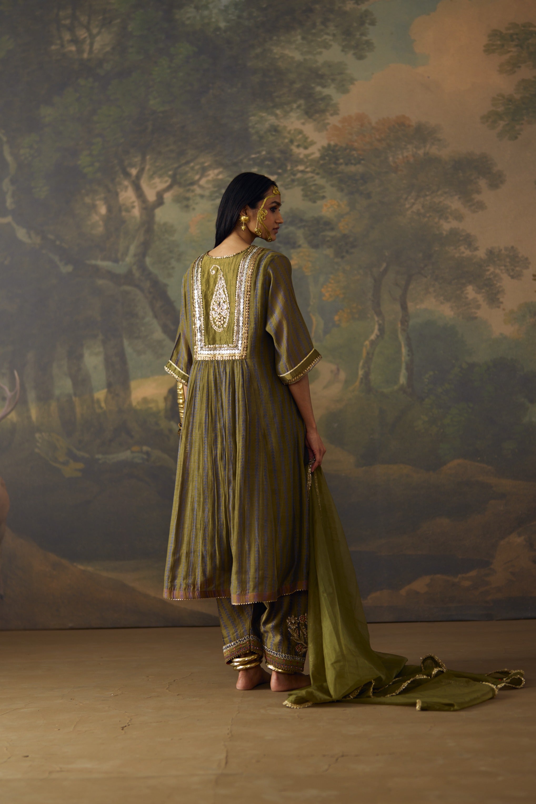Green Pakistani Salwar Set