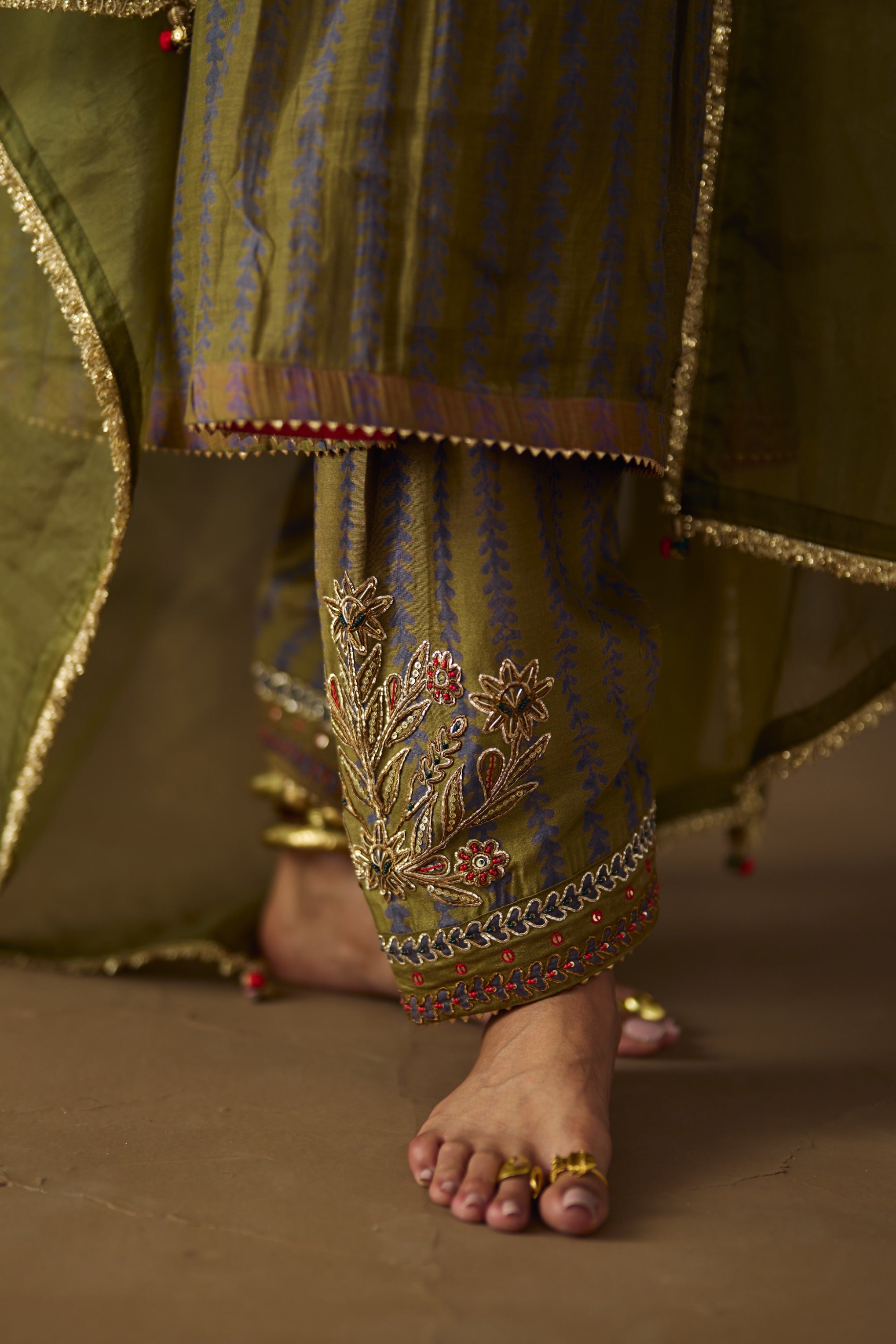 Green Pakistani Salwar Set