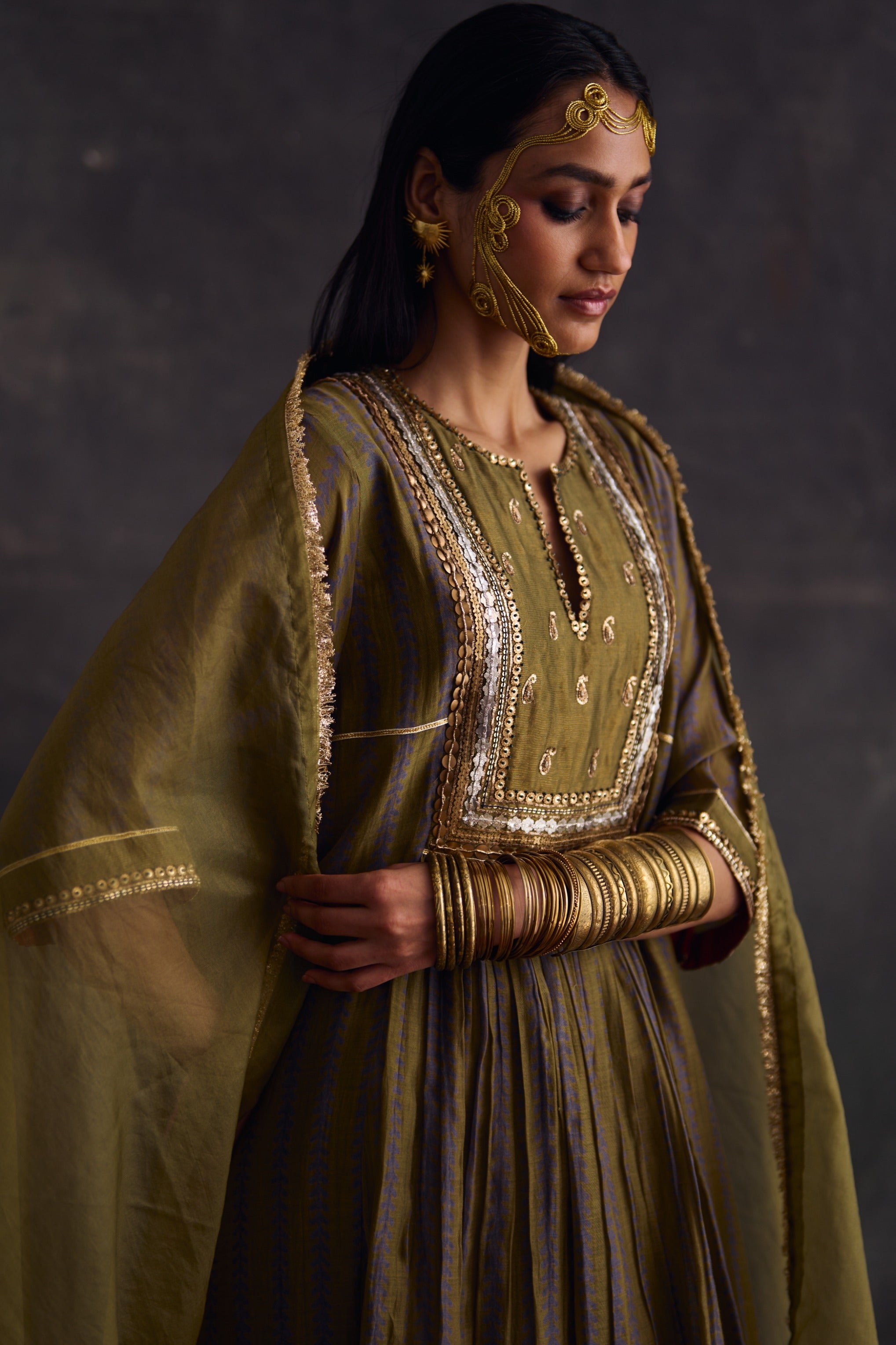 Green Pakistani Salwar Set