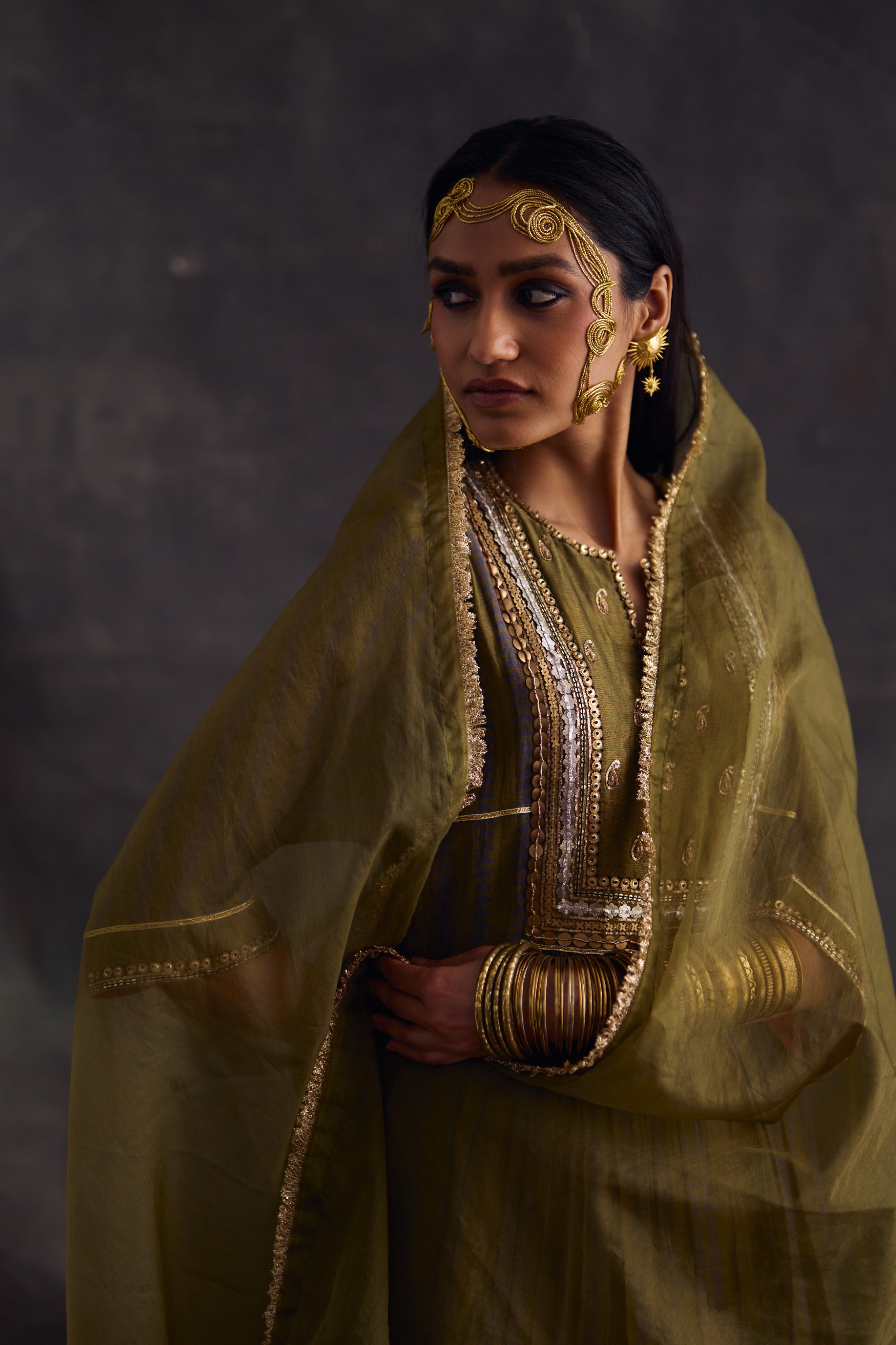 Green Pakistani Salwar Set