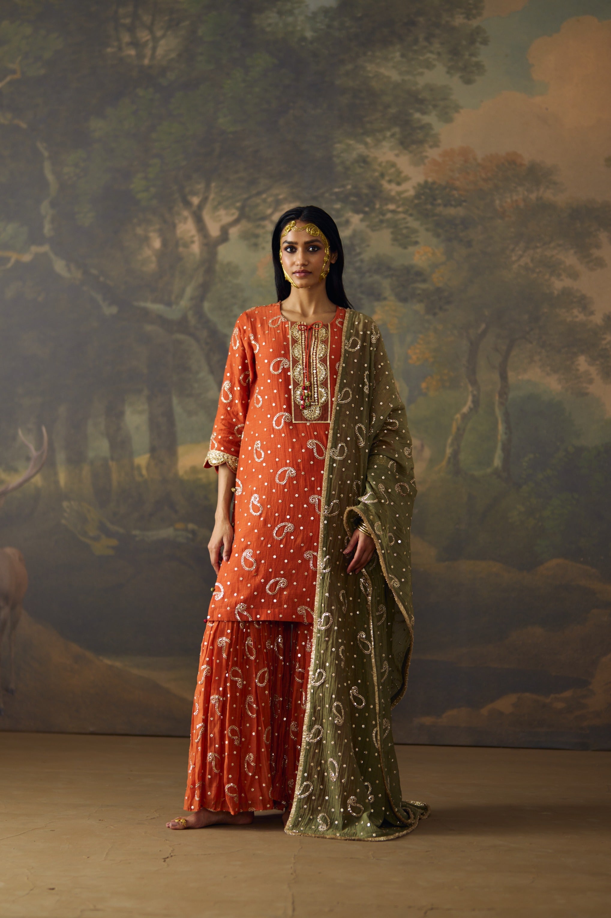 Rust Pasliey Garara Set