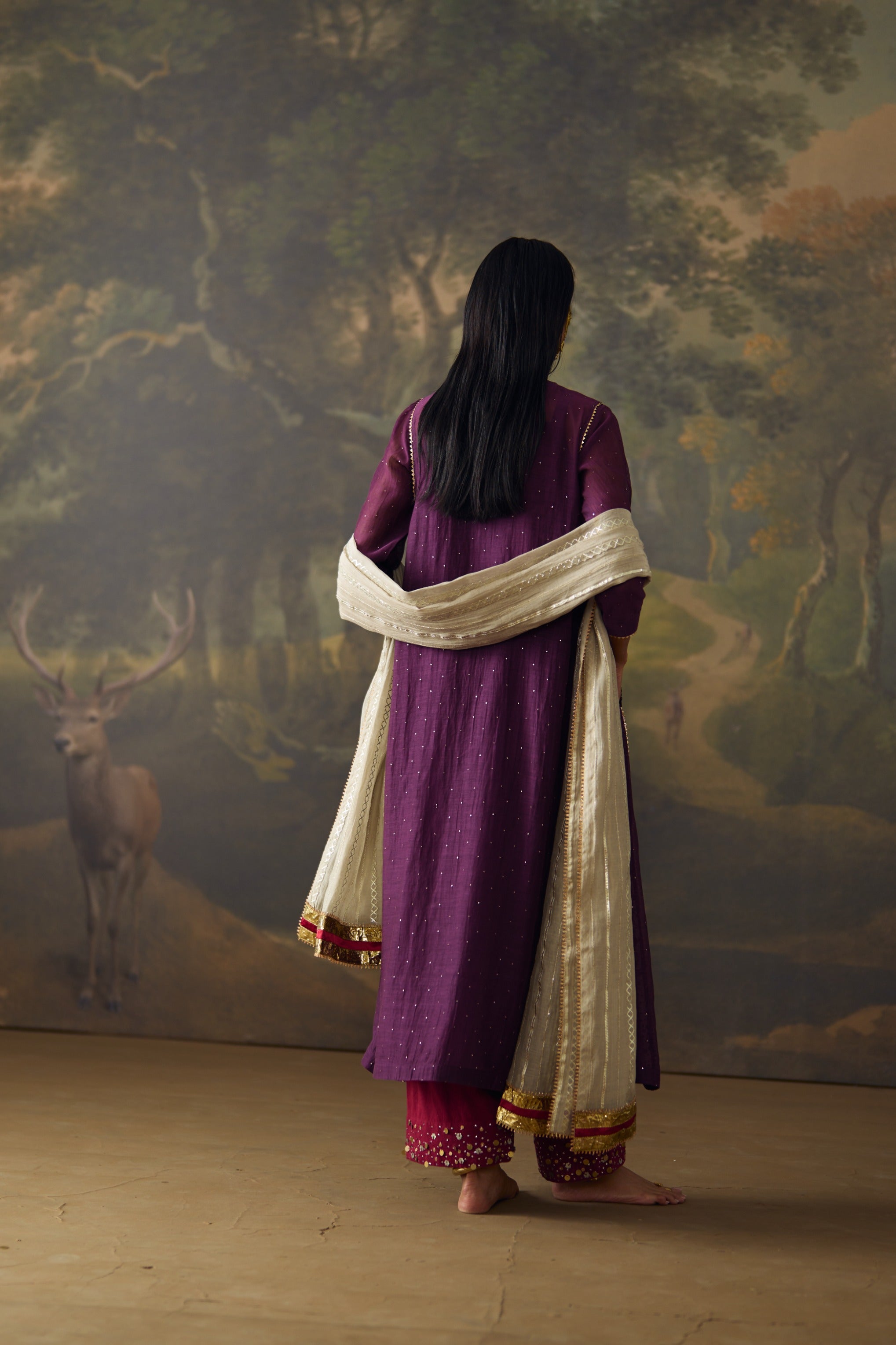 Purple Mukaish Sita Set