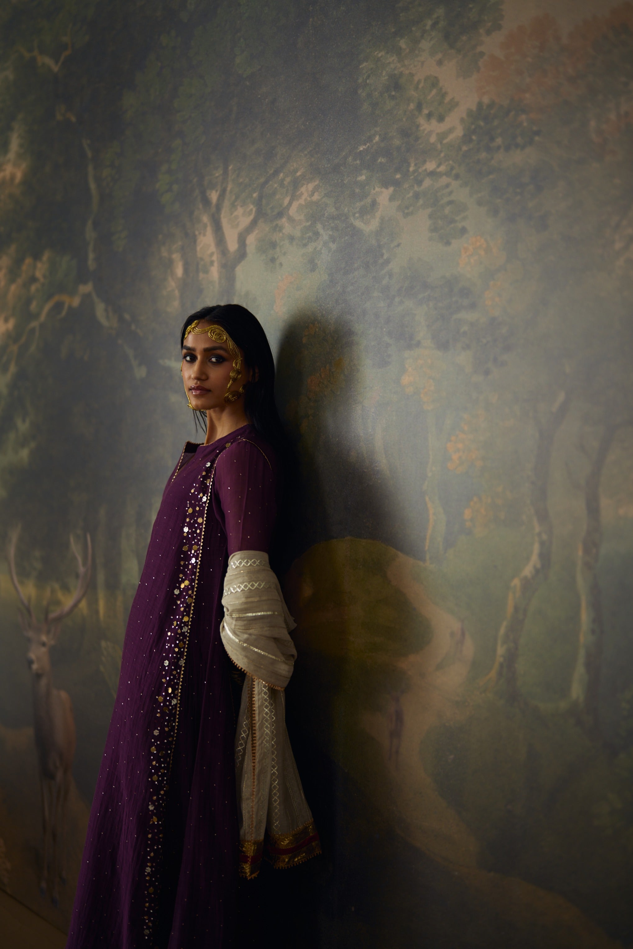Purple Mukaish Sita Set