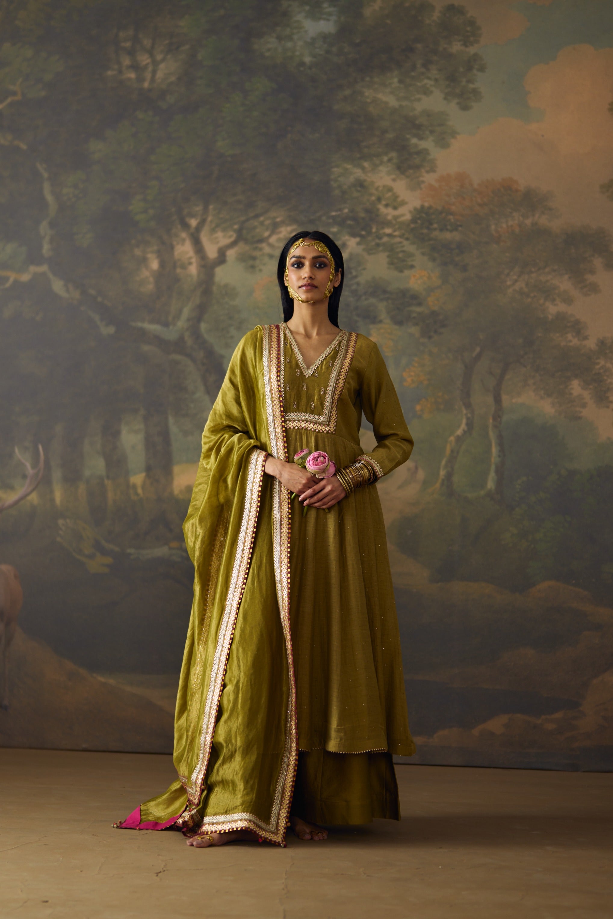 Green Anam Kalidar Set