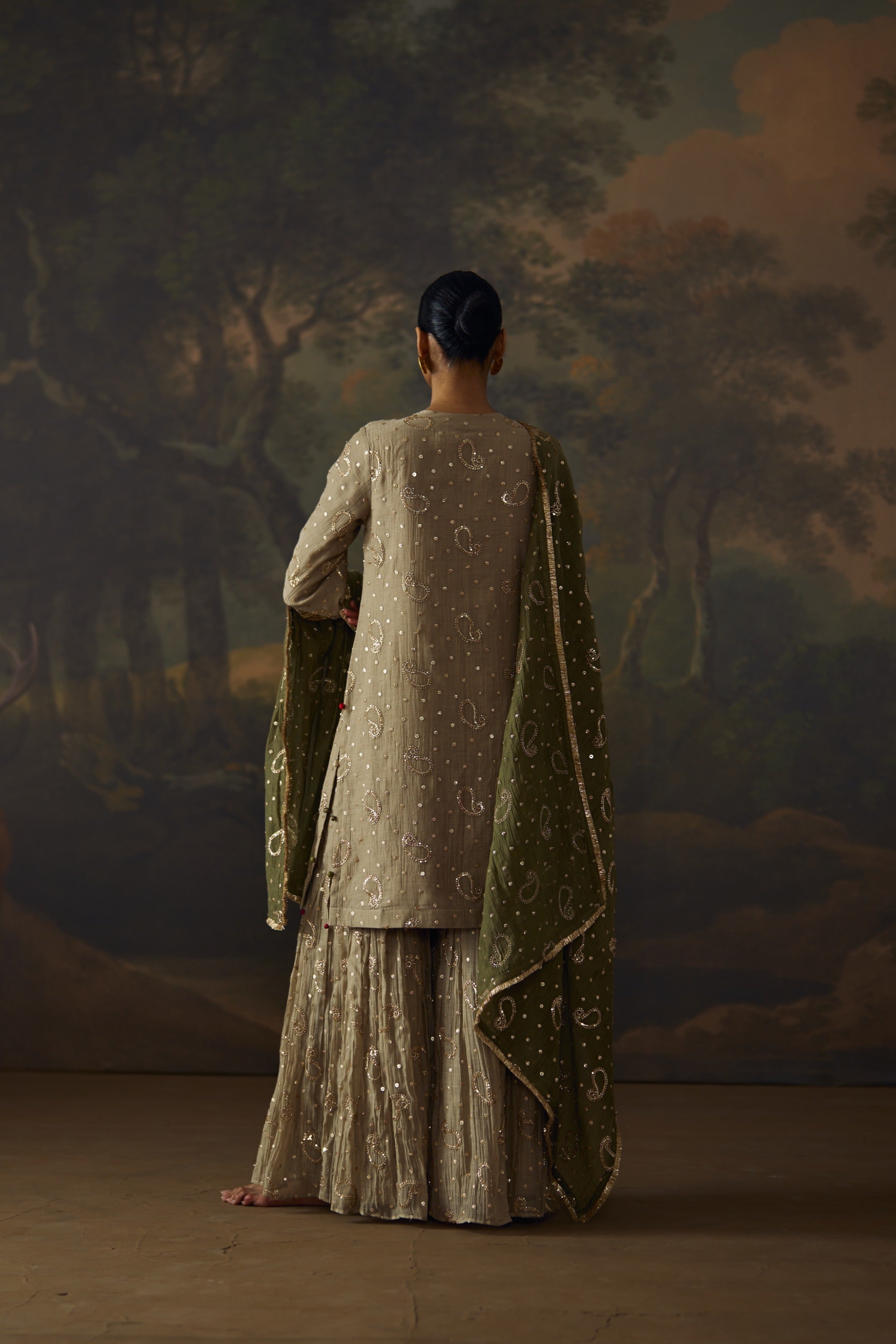 Grey Pasliey Garara Set
