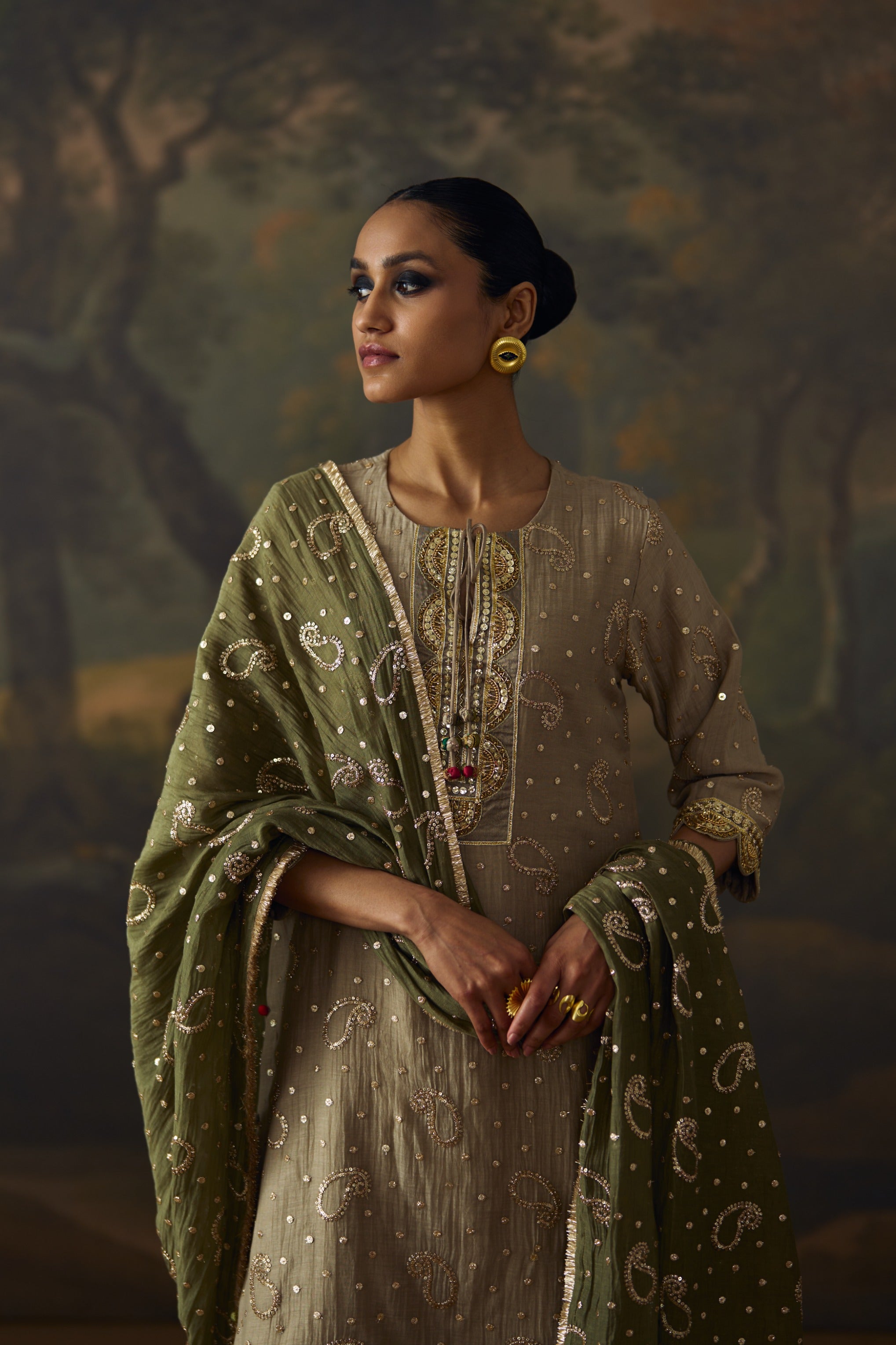 Grey Pasliey Garara Set