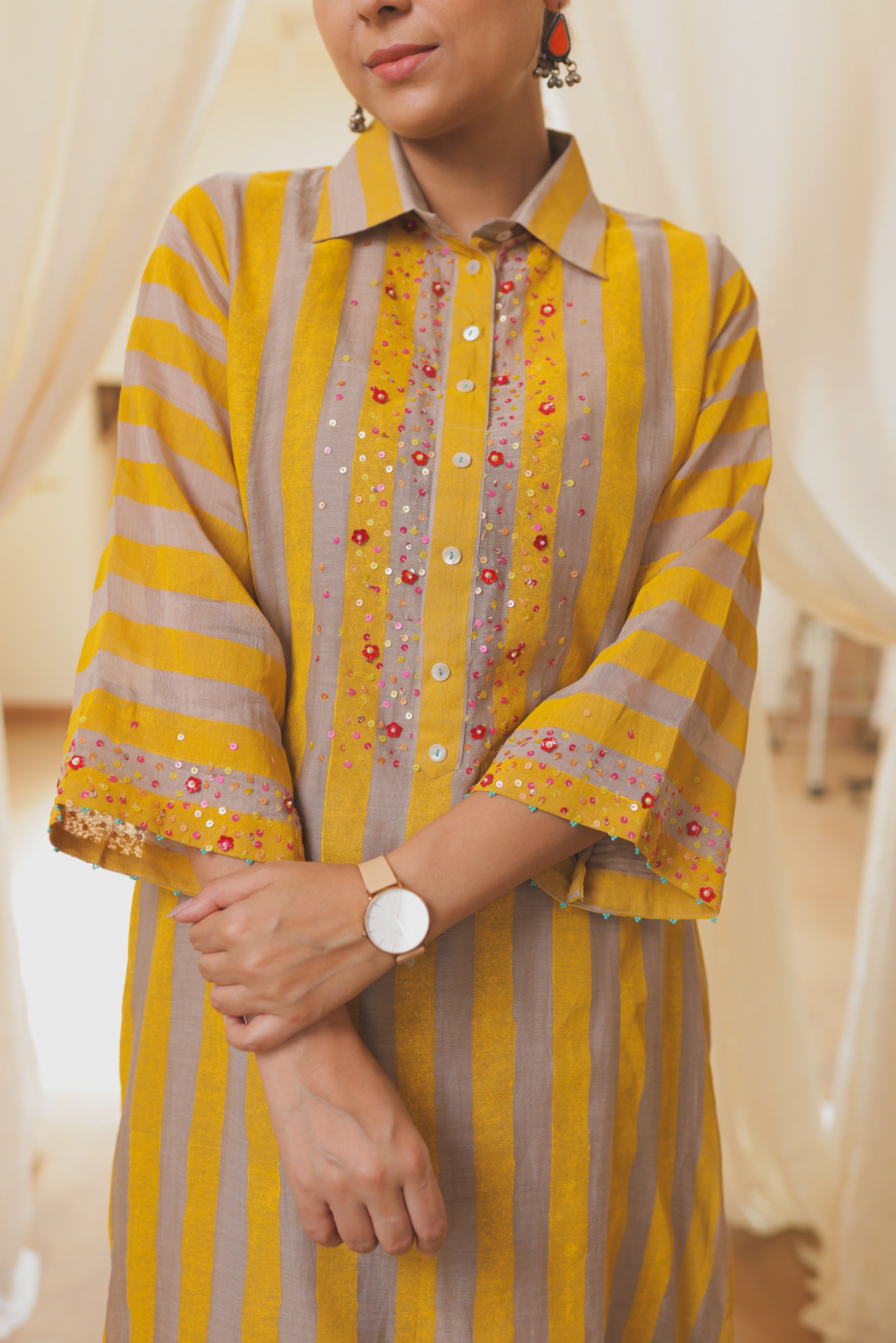 Yellow Stripe Collar Set