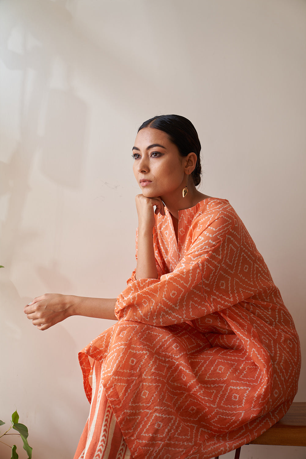 Orange Ikat Patri Kimono